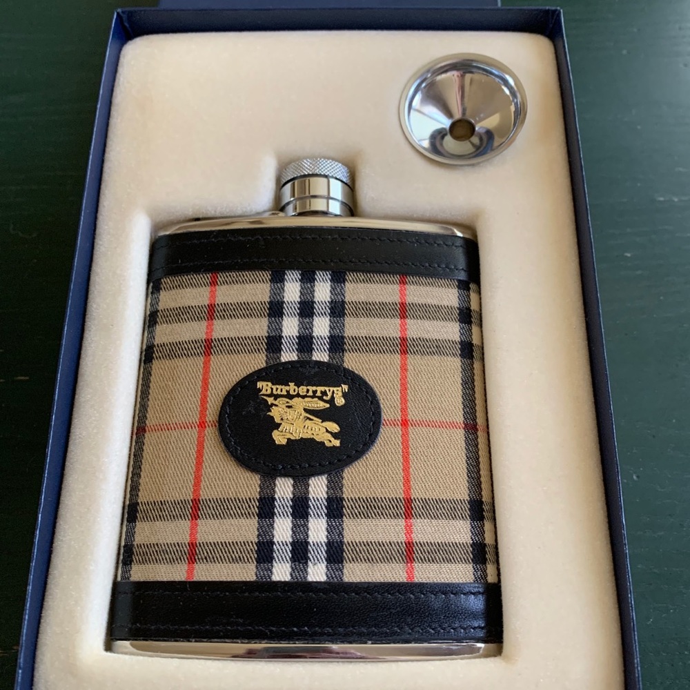 Burberry 6oz stainless steel flask